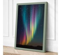 Aurora Over Starlit Skies Canvas Wall Art Print 30x20 Inch