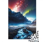 Aurora Over The Stream 1000-Piece Adult Jigsaw Puzzle, 70x50cm/1000pcs, A Relaxing Project for Evenings at Home; Smooth White Cardboard Pieces