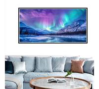 aurora Paint by Numbers for Adults arctic Paint by Numbers Kits for Children, DIY Painting by Numbers Adult Crafts Kits Acrylic Pigment Drawing Paintwork for Wall Home Decor, with Frame Canvas 40x80cm