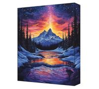 Aurora Paint by Numbers for Adults Beginner Kit, 5D DIY Snow Mountain Paint by Numbers with Acrylic Paints and Brushes, Home Wall Art Decor, Perfect Gifts for Christmas, 90x120cm Without Frame G-416