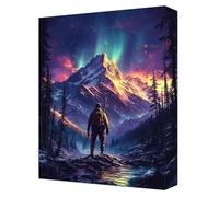 Aurora Paint by Numbers for Adults, Complete DIY Snow Mountain Paint by Numbers kits, 16x22in Coloured Canvas with Acrylic Paints and Brushesfor Beginners Adults, Gifts for Home Decor, Frameless G-415