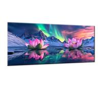 Aurora Paint by Numbers for Adults, Paint by Numbers Kits On Canvas, DIY Digital Painting for Adults Beginners with Acrylic and Brushes, Lotus Oil Painting Craft for Home Wall Decor 36x72 Inch w0-346