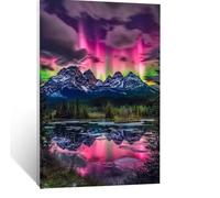 Aurora Paint by Numbers for Adults Snow Mountain Painting by Numbers Canvas for Children Beginner Wall Art Supplies 40 x 54 in, DIY Waterproof Canvas Painting Adult Crafts for Room Decor Gifts LSJ7897