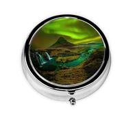 Aurora Painting Print Personalised Portable Pillbox with,Mini Pillbox Compact and Convenient Pill Organiser for Storing and Organising Pills