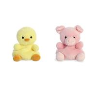 AURORA Palm Pals, Betsy The Chick Soft Toy, 61244, 5 inches, Yellow & Palm Pals, Wizard The Pig Soft Toy, 61242, 5 inches, Pink