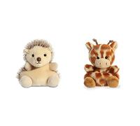 AURORA Palm Pals, Hedgie The Hedgehog Soft Toy,for ages 0+, 33470, 5 inches, Brown & Palm Pals, Safara The Giraffe Soft Toy, 33477, 5 inches, Multi-Coloured