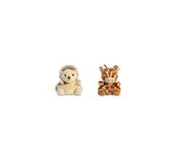 AURORA Palm Pals, Hedgie The Hedgehog Soft Toy,for ages 0+, 33470, 5 inches, Brown & Palm Pals, Safara The Giraffe Soft Toy, 33477, 5 inches,