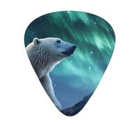 Aurora Polar Bear Patterned Guitar Picks - 12-Piece Set with 3 Different Thicknesses, Suitable for Electric and Acoustic Guitars