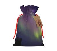 Aurora Polaris Print Drawstring Bags Burlap Gifts Bag With Drawstring Gift Bags For Wedding/Party/Festival/Storage