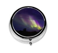 Aurora Polaris Print Personalised Portable Pillbox with,Mini Pillbox Compact and Convenient Pill Organiser for Storing and Organising Pills