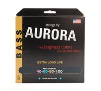 Aurora Premium Coloured Bass Guitar Strings, Multi-Colour, 40-100