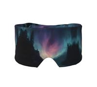 Aurora Print Sleep Eye Mask with Earmuffs - Block Out Light Contoured Night Blindfold Eye Sleeping Mask with Ear Cover for Men Women Side Sleeper Night Gift