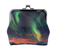 Aurora Printed Coin Purse Pouch-Mini Coin Wallet,Change Purse,Leather Coin Pouch Holder For Woman Girls, Black, One Size, Modern,european Style, Retro