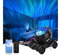 Aurora Projector, Galaxy Projector for Bedroom Built-in Bluetooth Speaker, White Noise Night Light Projector for Kids Adult, Star Projector for Bedroom/Ceiling/Party/Gift (Black)