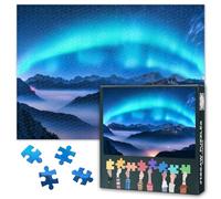 Aurora Puzzles for Adults 1000 Pieces, Aurora Borealis Jigsaw Puzzles, Sky Stars Adult Puzzle for Adults, Educational Fun Games or Toys for Elders Friends 20X27 INCH