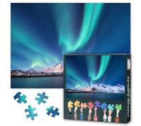Aurora Puzzles for Adults 1000 Pieces, Northern Light Jigsaw Puzzles, Norway Landscape Adult Puzzle for Adults, Educational Fun Games or Toys for Elders Friends 20X27 INCH