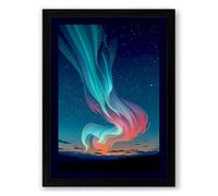Aurora Rising Modern Framed Wall Art Print A2 (59.4×42cm) Black, Wall Decor for Living Room, Bedroom, Office & Home, Ready to Hang, Art Gift