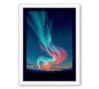 Aurora Rising Modern Framed Wall Art Print A2 (59.4×42cm) White, Wall Decor for Living Room, Bedroom, Office & Home, Ready to Hang, Art Gift