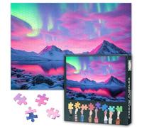 Aurora Scenery 1000 Piece Large Jigsaw Puzzles for Adults - Northern Lights on the Lake, Challenging Educational Puzzle for Mindfulness & Family Bonding 20x27inch