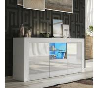 Aurora Sideboard 145Cm White With High Gloss Doors And Led Lighting - Creative Furniture