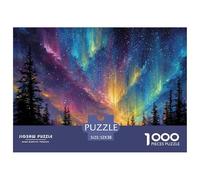 Aurora Sky Painting Durable Thick Paper Interesting Brain Challenge, Perfect for Adults Looking for Relaxing Hobby at Home 52x38cm/1000pcs