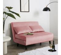 Aurora - Small Double Sofa Bed In Pink Velvet - 2 Seater