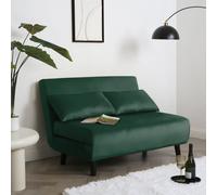 Aurora - Small Double Sofa Bed in Velvet - 2 Seater - Green Home Garden Direct Green One Size