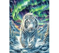 Aurora Snow Mountain White Tiger 500-piece Jigsaw Puzzle Bundle Wild Animal Family Puzzle Lovers Brain Training Mindful Activity Spring Paperboard Creativity & Gift Giving 500 PCS