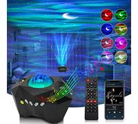 Aurora Star Projector Night Light, 3-in-1 Galaxy Light Projector with Remote Control/Bluetooth Speaker/Sound Activate/Timer, Ocean Wave Star Light for Bedroom, Ceiling Night Light for Kids/Adults