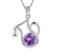 Aurora Tears Aquarius Necklace 925 Sterling Sliver 12 Zodiac Pendant Constellation February Birthstone Necklace CZ Horoscope Jewellery Gift for Women and Girls DP0134P