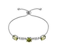 Aurora Tears August Birthstone Adjustable Bracelets 925 Sterling Sliver Birthstone Bracelet Charm Birth Stone Jewelry Gifts for Women and Girls DB0112A