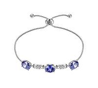 Aurora Tears December Birthstone Adjustable Bracelets 925 Sterling Birthstone Bracelet Charm Birth Stone Jewelry Gifts for Women and Girls DB0112U