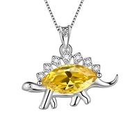 Aurora Tears Dinosaur Cute Stegosaurus Necklaces 925 Sterling Silver Tyrannosaurus Pendant Animal Lover Necklace for Girls Boys Women Girlfriend Daughter Birthday Gifts DP0317N