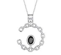 Aurora Tears Elegant C-Shaped Crystal Chain Necklace with Birthstone Pendant Necklaces Silver Plated Fashion Jewelry for Women CP0003K