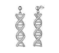 Aurora Tears Infinity Spiral DNA Double Helix Chemistry Science Stud Earrings 925 Sterling Silver Biology Molecule Earring for Medical School Student DE0249W