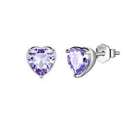 Aurora Tears June Birthstone Stud Earrings Love Heart 925 Sterling Sliver Heart-shaped Birthstone Earring Birth Stone Jewelry Gifts for Women and Men DE0228U