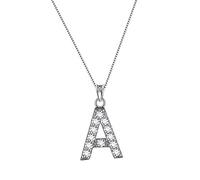 Aurora Tears Letter A Necklaces 925 Sterling Sliver Initial A Alphabet Pendant with Cubic Zirconia Jewellery for Women and Men DP0261A
