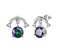Aurora Tears Libra Stud Earrings 925 Sterling Sliver 12 Zodiac Sign Constellation Horoscope with Mystic Rainbow Topaz Jewellery Gift for Women and Girls DE0245T