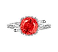 Aurora Tears Rose January Birthstone Adjustable Rings 925 Sterling Sliver Birthstone Open Ring with Rose Cut CZ Birth Stone Jewelry Gifts for Women and Men DR0163J