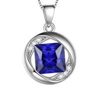 Aurora Tears September Birthstone Necklace 925 Sterling Silver Blue Sapphire Birth Stone Pendant Jewellery Gifts for Women and Girls DP0029S