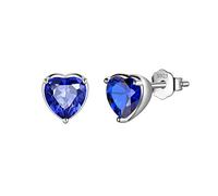 Aurora Tears September Birthstone Stud Earrings Love Heart 925 Sterling Sliver Heart-shaped Birthstone Earring Birth Stone Jewelry Gifts for Women and Men DE0228S
