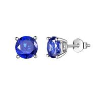 Aurora Tears September Birthstone Stud Earrings Sliver Plated Blue Sapphire Birthstone Earring Birth Stone Jewelry Gifts for Women and Men DE0214S-T