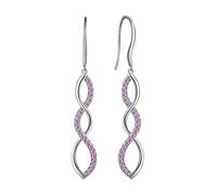 Aurora Tears Women's 925 Sterling Silver Infinity Symbol Earrings Pink Dangle Drop Hook Earring Jewelry Gifts for Women and Girls DE0062P