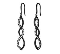 Aurora Tears Womens Infinity Symbol Earrings 925 Sterling Silver Drop Hook Black Gun Plated Dangle Earring Jewelry Gifts for Women and Girls DE0062B