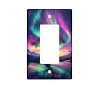 Aurora Tree Vibration Northern Lights Switch Cover Plate for Home Decor, Thermoplastic Wall Plates, Standard Size Single Rocker