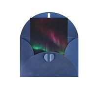 Aurora under the night light patterned Blue party invitation, vertical greeting card, suitable for anniversary