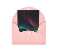 Aurora under the night light patterned Pink party invitation, vertical greeting card, suitable for anniversary