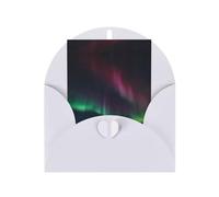 Aurora under the night light patterned White party invitation, vertical greeting card, suitable for anniversary