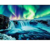Aurora Waterfall Jigsaw Puzzles for Adults 500 Pieces Educational Toys Challenging Game 500 Piece Puzzles for Adults for The Whole for Women Gifts for Men