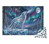 Aurora Wolf 1000 Piece Jigsaw Snowy Mountain As A Family Weekend Activities Stress Relief Unique Pattern Home Display 38x26cm/1000pcs